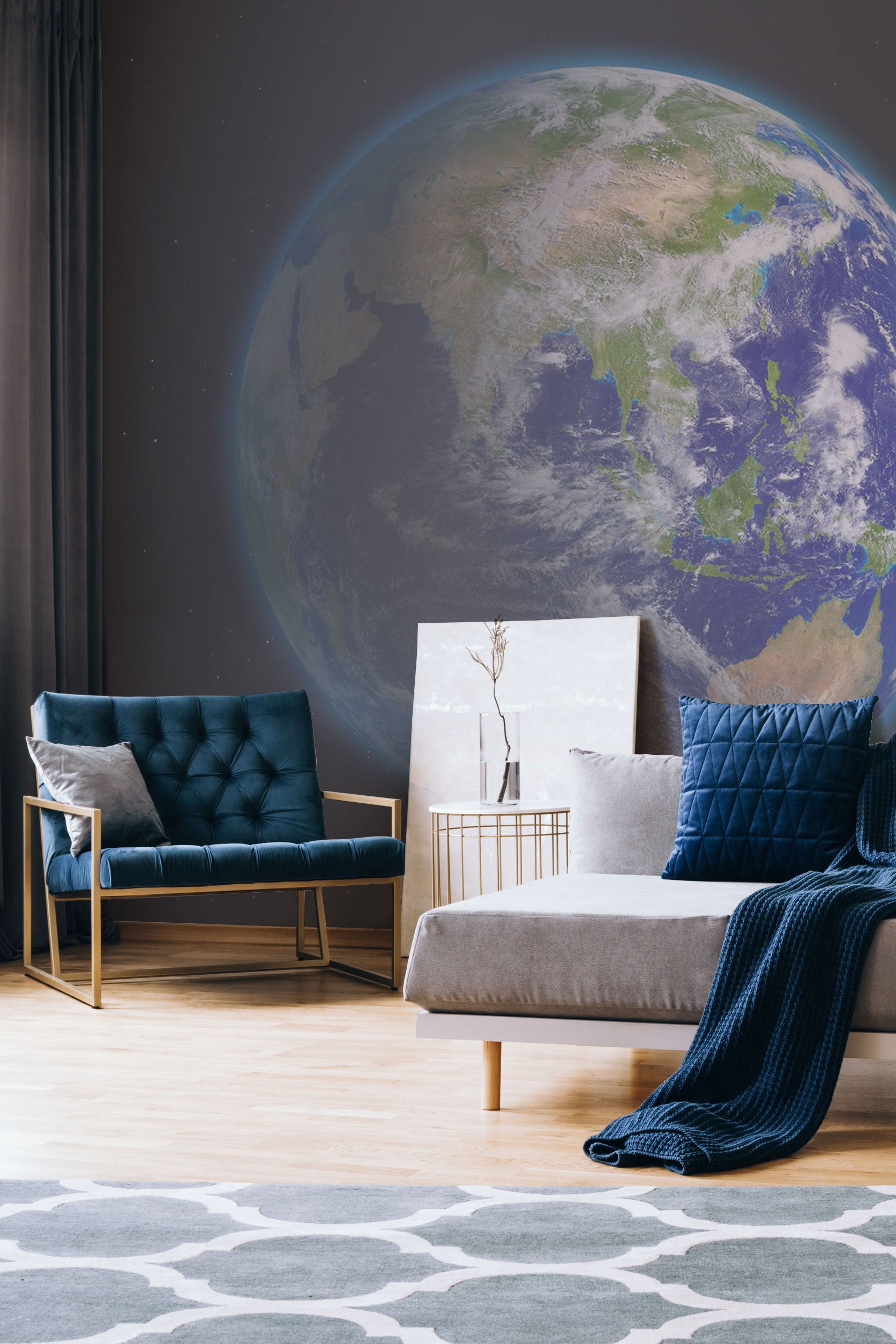 view of earth wall mural 