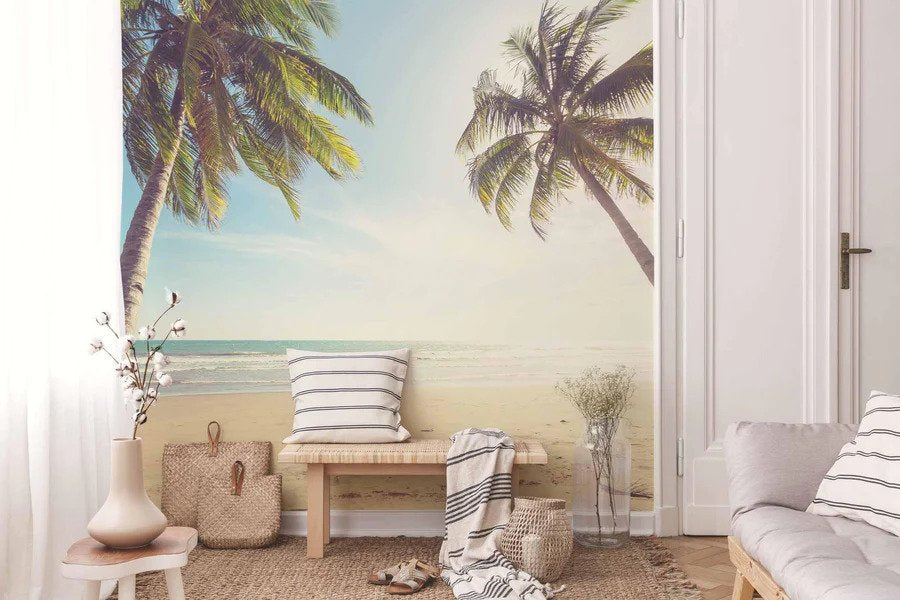 tropical beach wallpaper mural