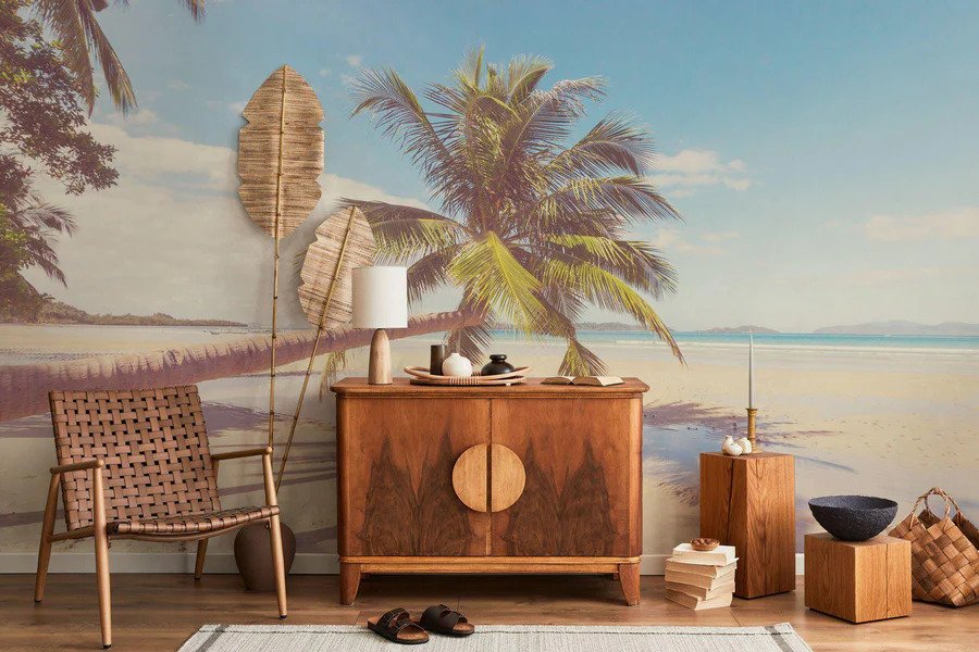 tropical palm trees beach wall murals