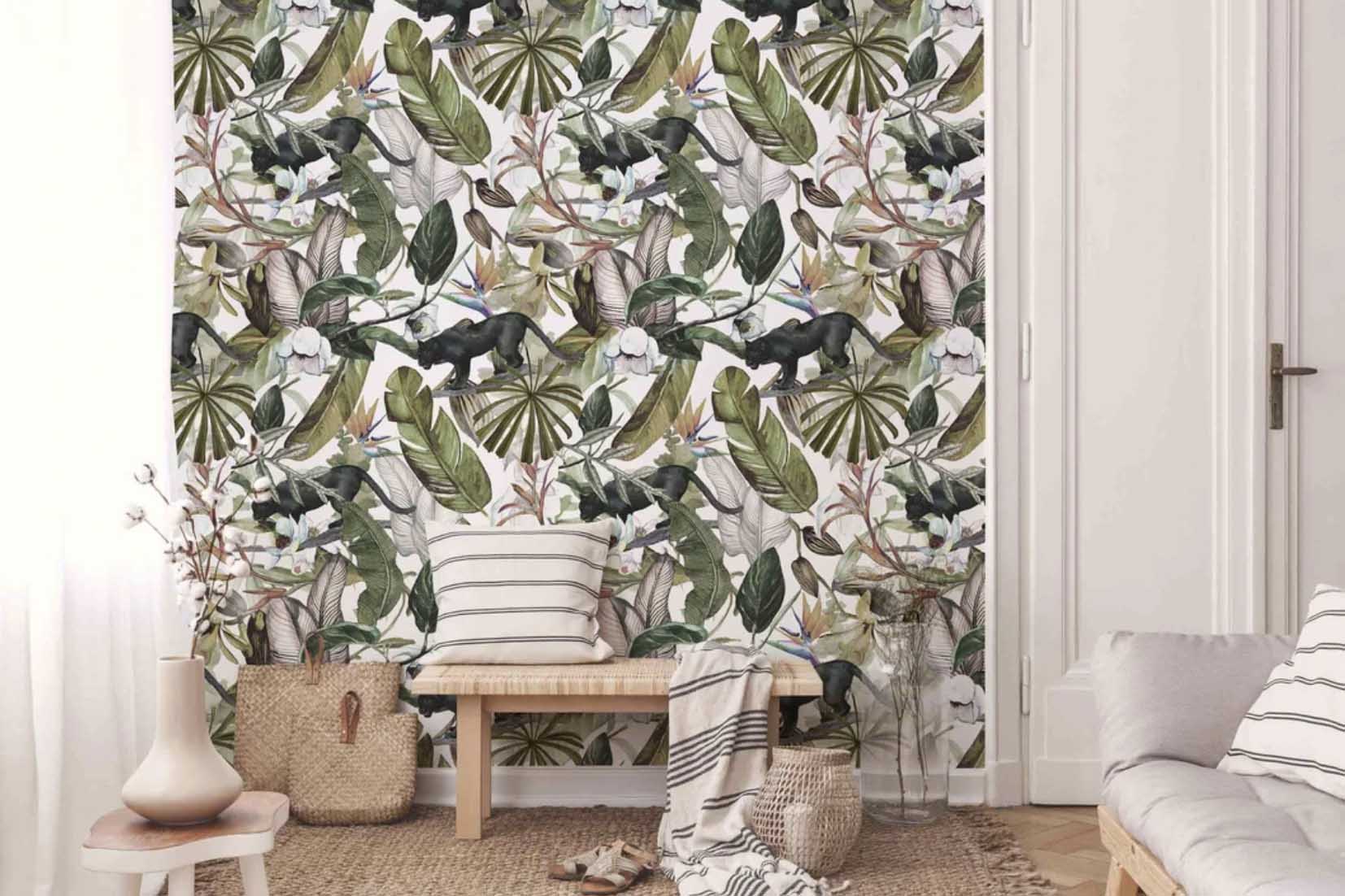 floral jungle peel and stick wall murals