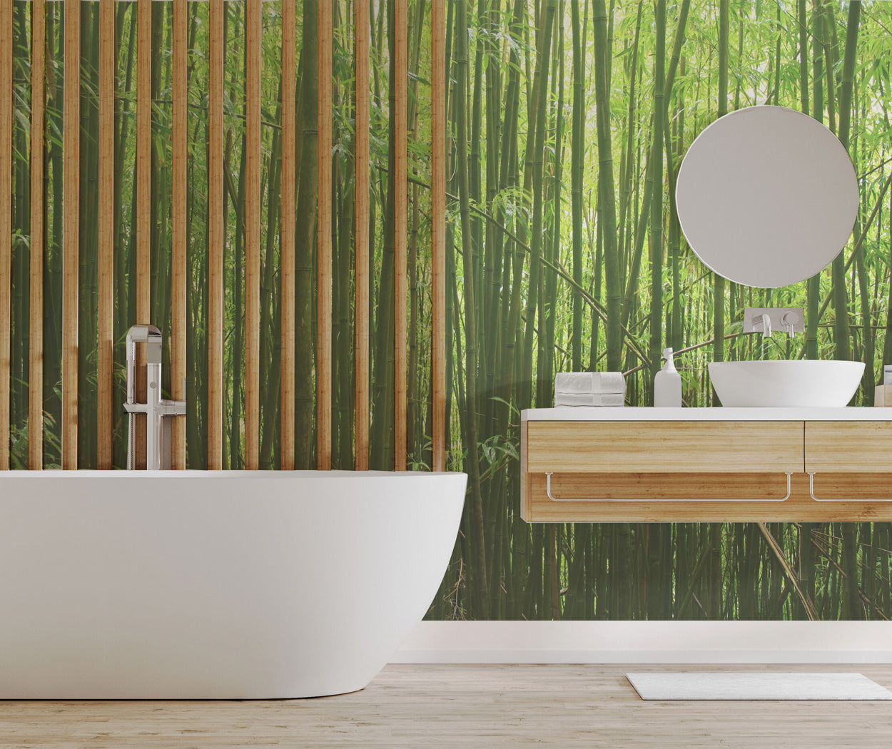 spa bamboo zen bathroom wall mural