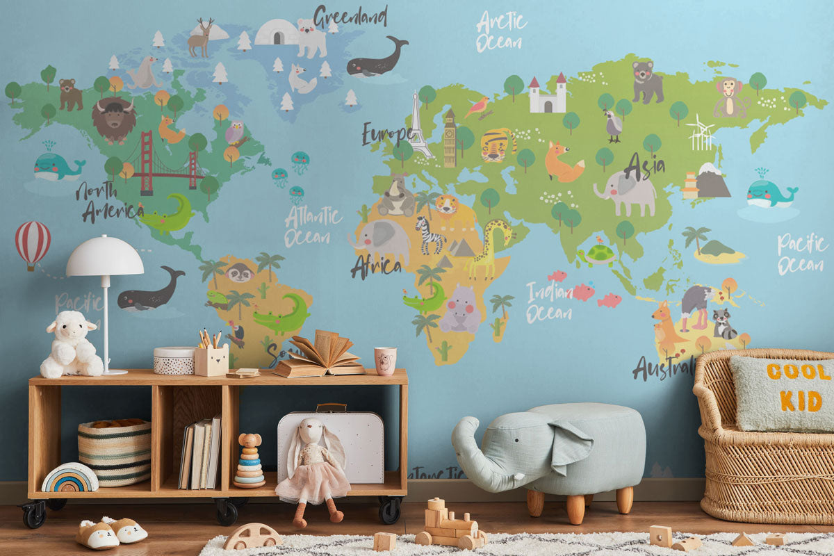 kdis world map wallpaper mural