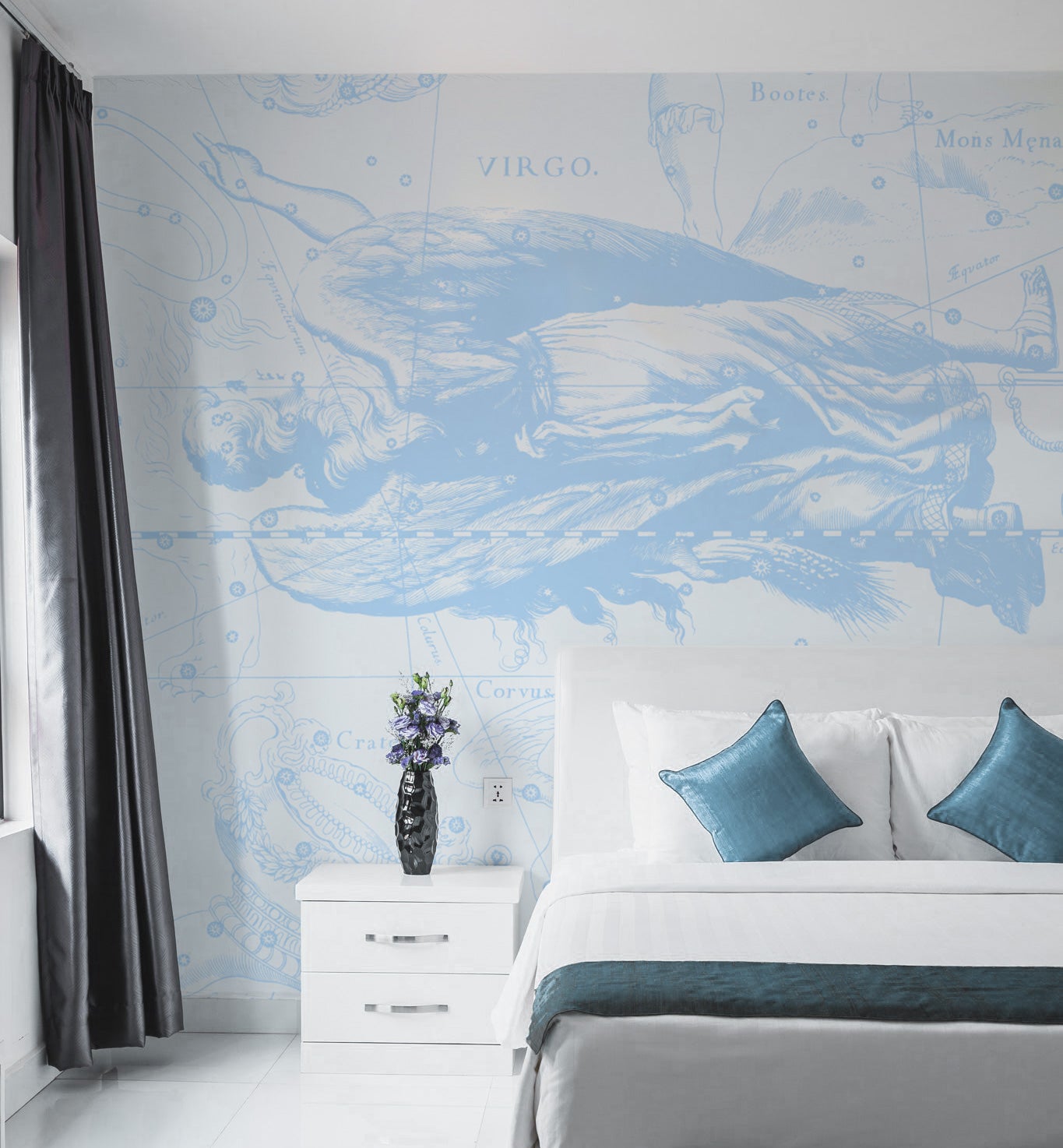 virgo blue custom wall mural