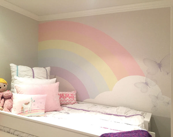 kids wallpaper mural child custom wall mural rainbow