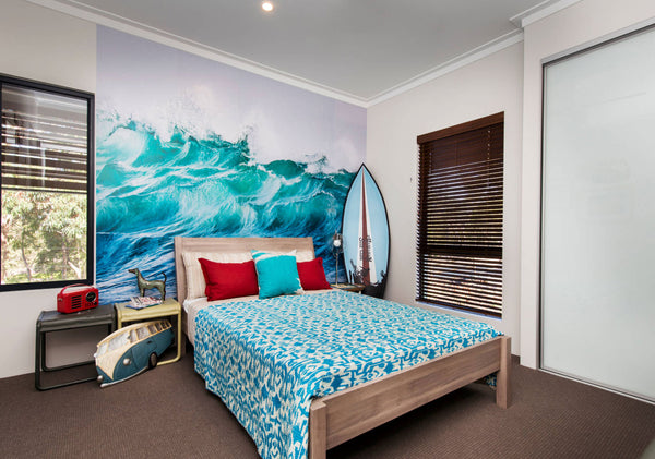 wave wall mural eayzwallz surf bedroom wall decor wallpaper ocean