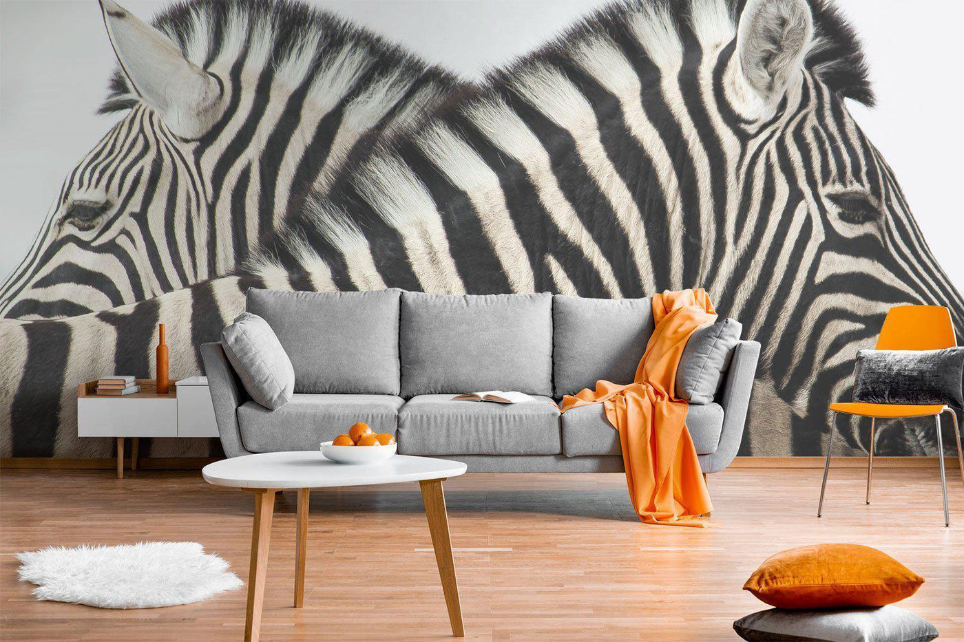 Dual Zebra Wall Mural | Removable Wallpaper | Eazywallz