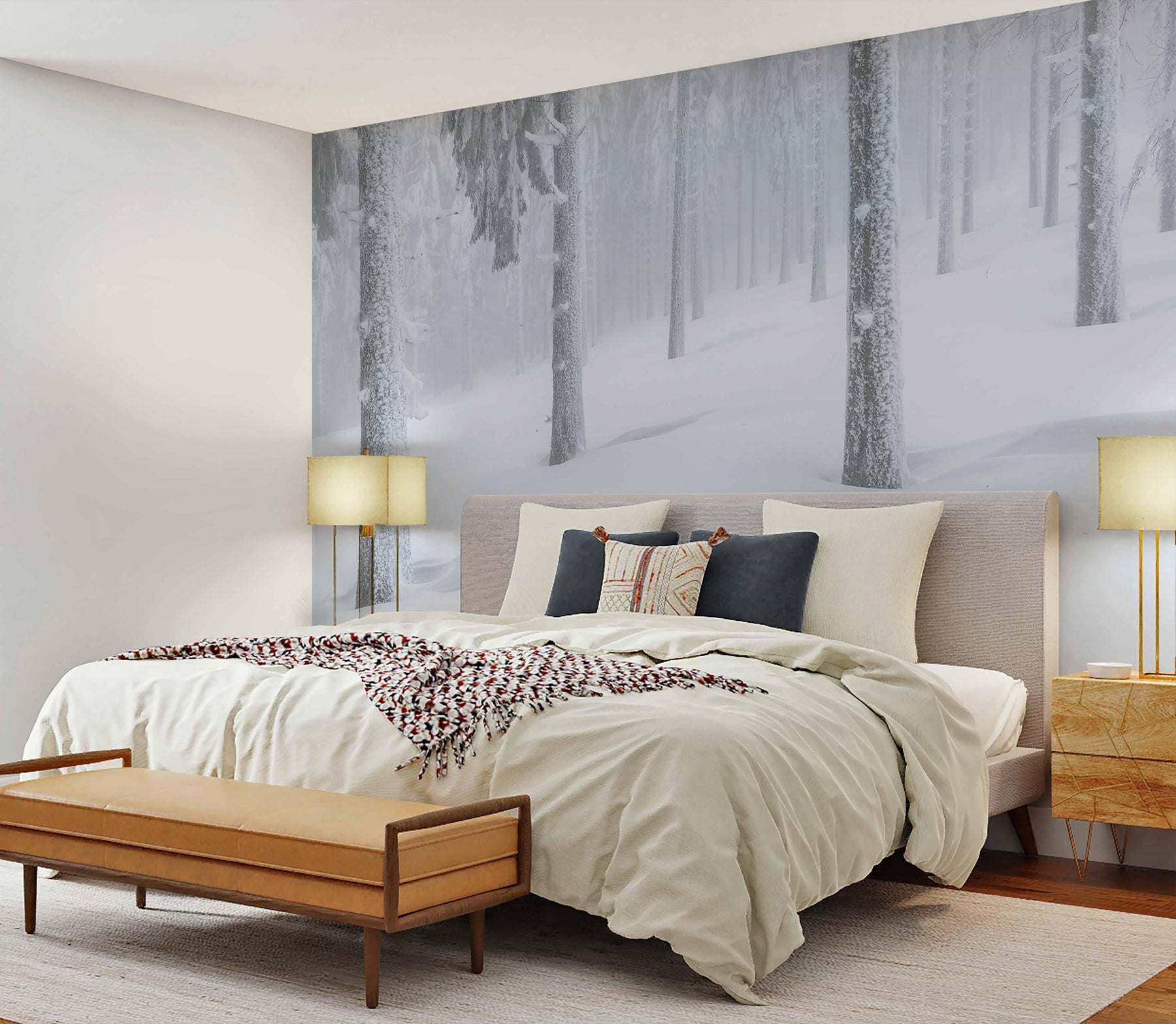 winter landscape wall mural