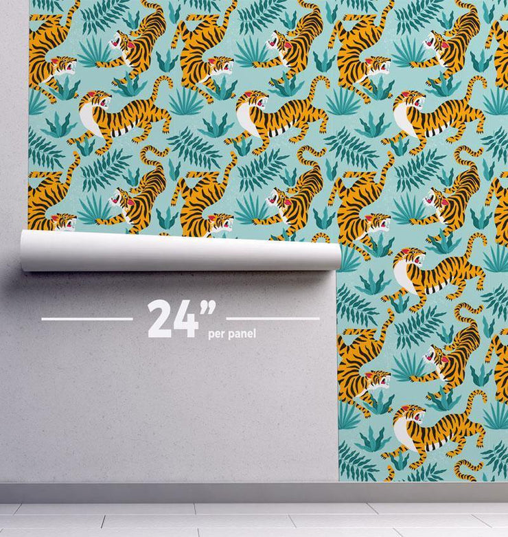 Grunge Tiger Peel and Stick Wallpaper | Removable Wallpaper | Eazywallz