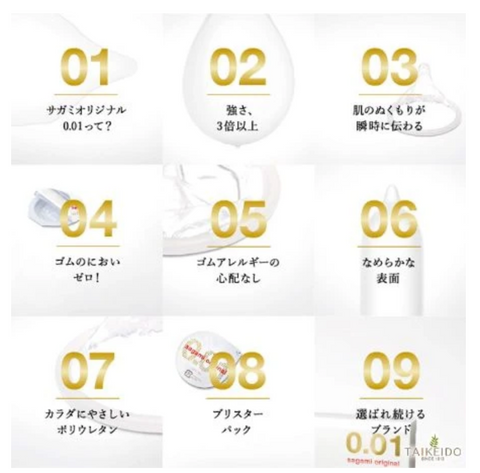 Goodsania Japan Condoms Sagami Original 0.01mm 5 pcs Thinnest Condom In the World Bare Back