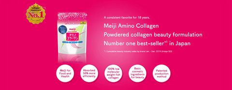 Goodsania Japan Meiji Amino Collagen (Fish Collagen) Approx. 28 Days Supply 196g Halal No Pork Beauty Skincare Japanese Anti-aging Anti-wrinkle Youthful