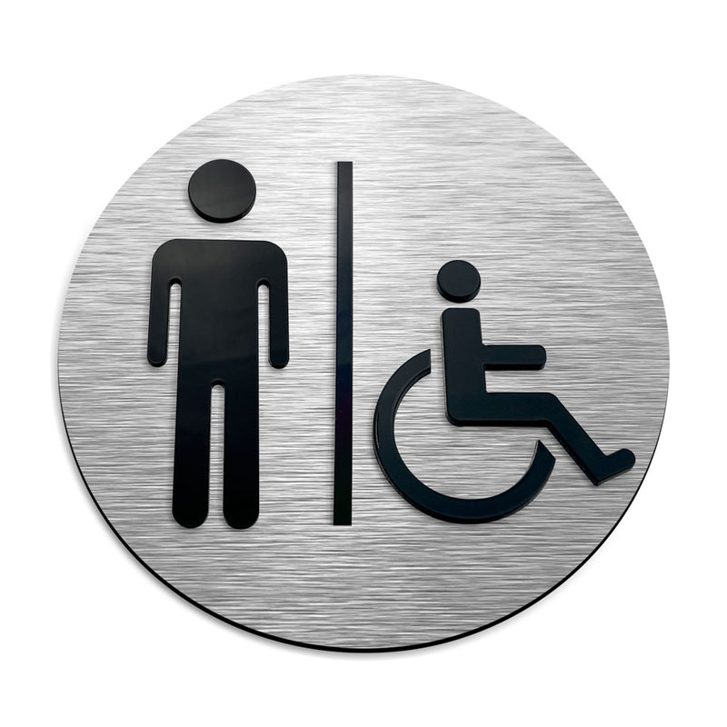 MENS & WHEELCHAIR BATHROOM SIGN - ALUMADESIGNCO Door Signs - Custom Door Signs For Business & Office