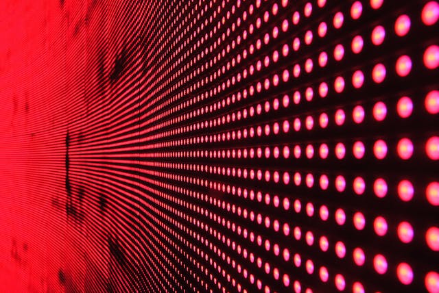 wall of healing bright red lights