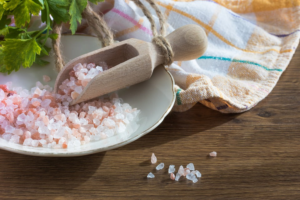 a bowl full of pink himalayan salt