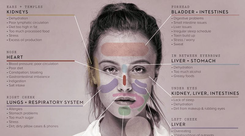 chinese face mapping skin health