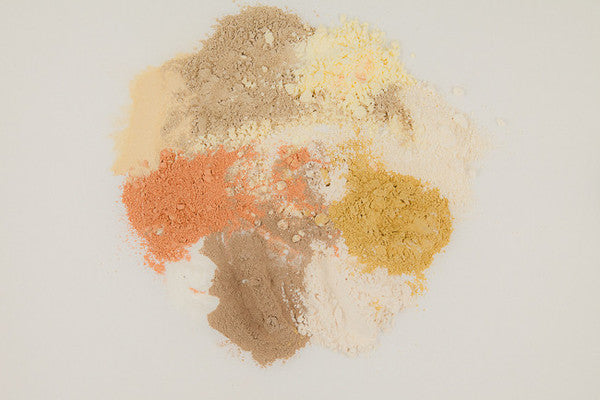 a mix of clay mask powders