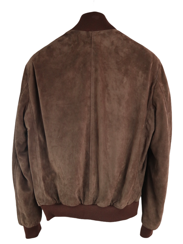 Antigua Chocolate Suede Bomber jacket - Sartoria Caracciolo