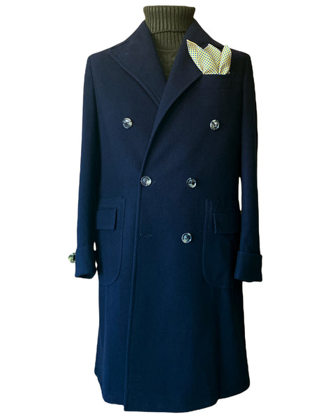 Ulster Navy Blue Overcoat - Sartoria Caracciolo