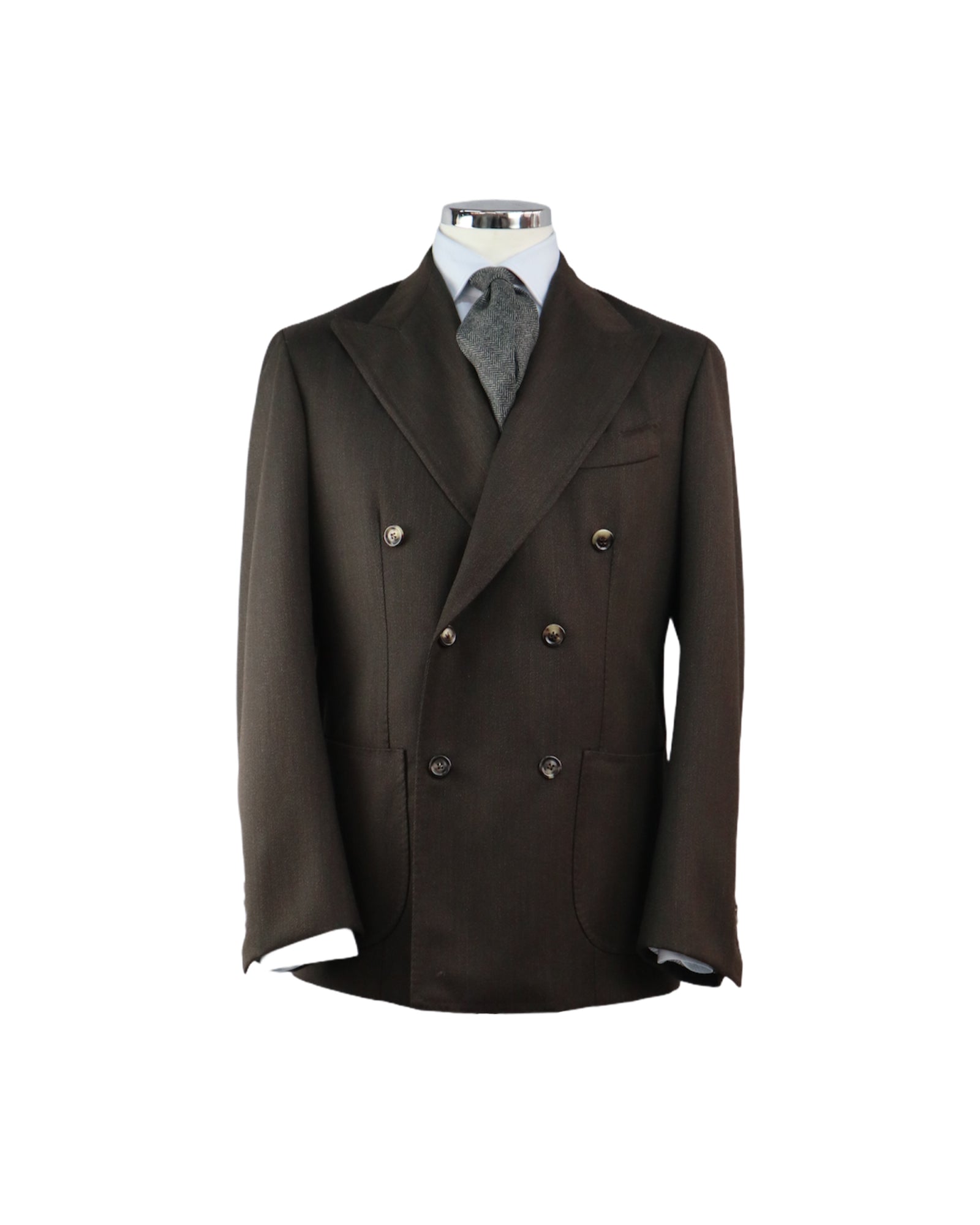 Silvio Brown Double Breasted Suit - Sartoria Caracciolo