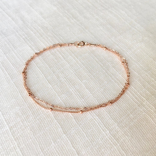 Rose Gold Double Line Supple Bracelet