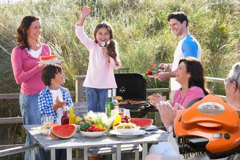Family On Labor Day Enjoying Grill with Grillbots