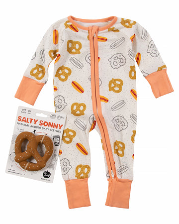 Organic Baby Onesie - Hot Dog and Pretzel