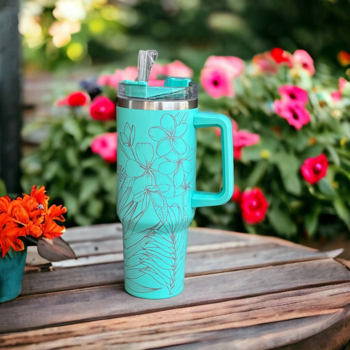 Jade Stanley Tumbler with Handle, Plant Engraved 40oz Quencher, Large  Capacity Cup, Plant Lady Gift for Her, Bloom Where You Are Planted