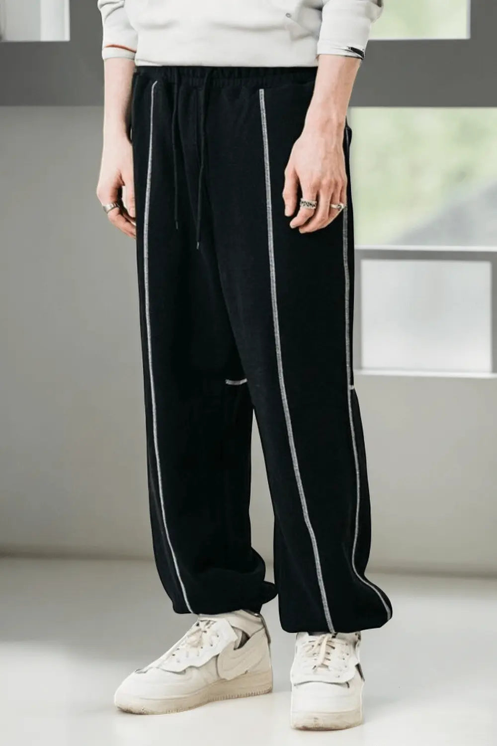 Oversized Double Contrast Stitch Joggers