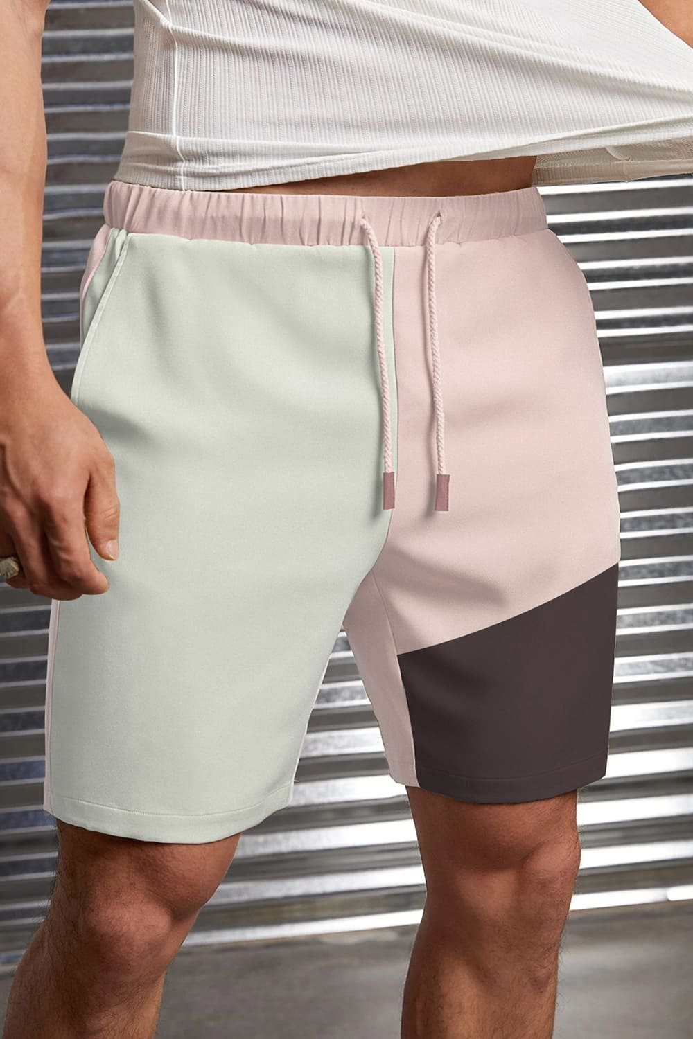 Colour Blocked Ren Contrast Panelled Shorts