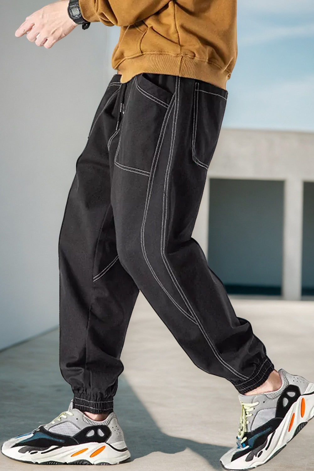 Oversized Contrast Stitch Owens Joggers