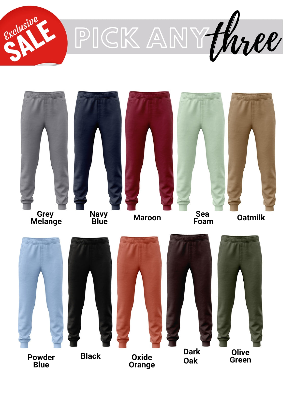 Pack Of 3 Mens Jogger Combo