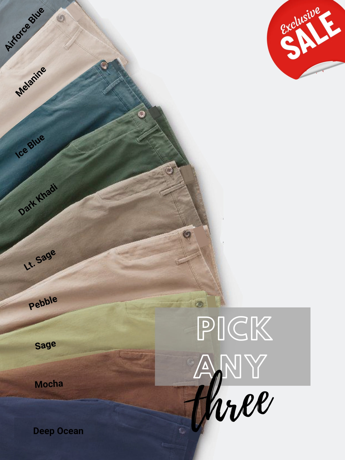 Pack Of 3 Chinos Combo