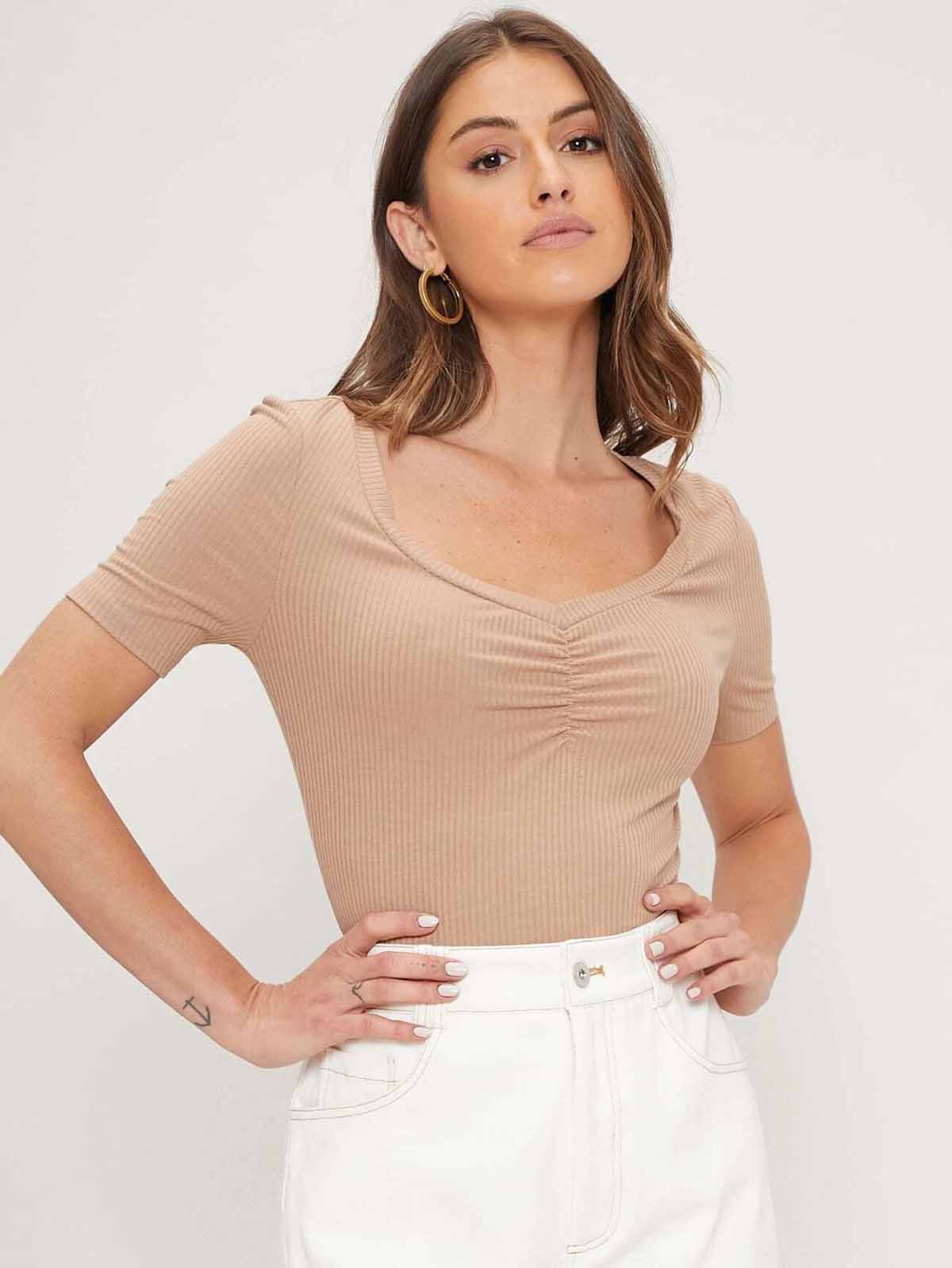 Ruched-Front Top