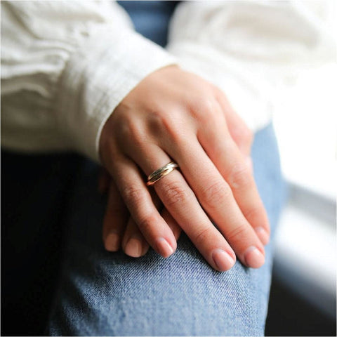Russian Wedding Ring on finger