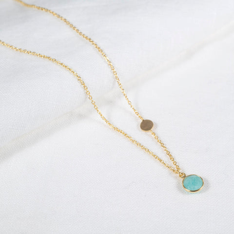 amazonite gemstone gold necklace