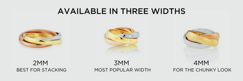 different ring width sizes