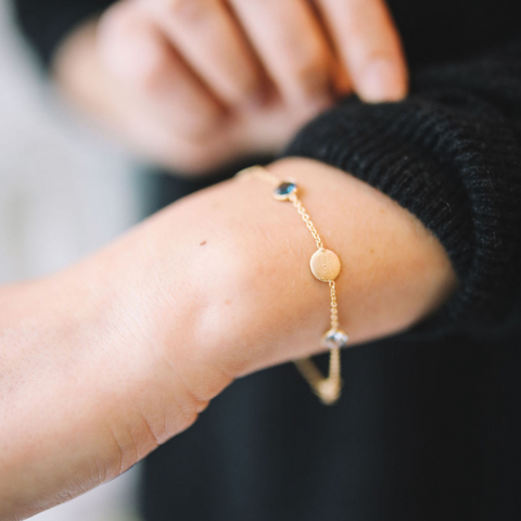 Blue Topaz and London Topaz Gold Bracelet