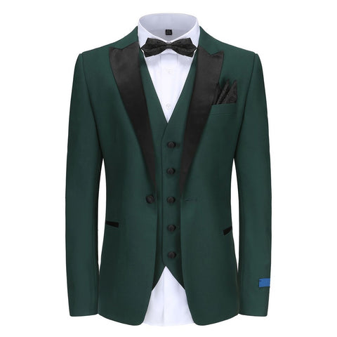 ghost image of a green tuxedo and vest