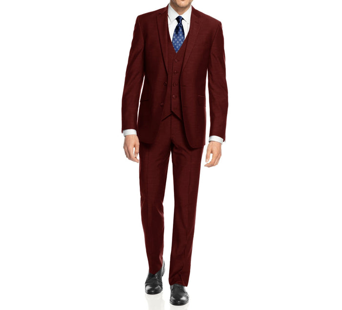 Davis Claret Red Slim-Fit Suit – BRABION