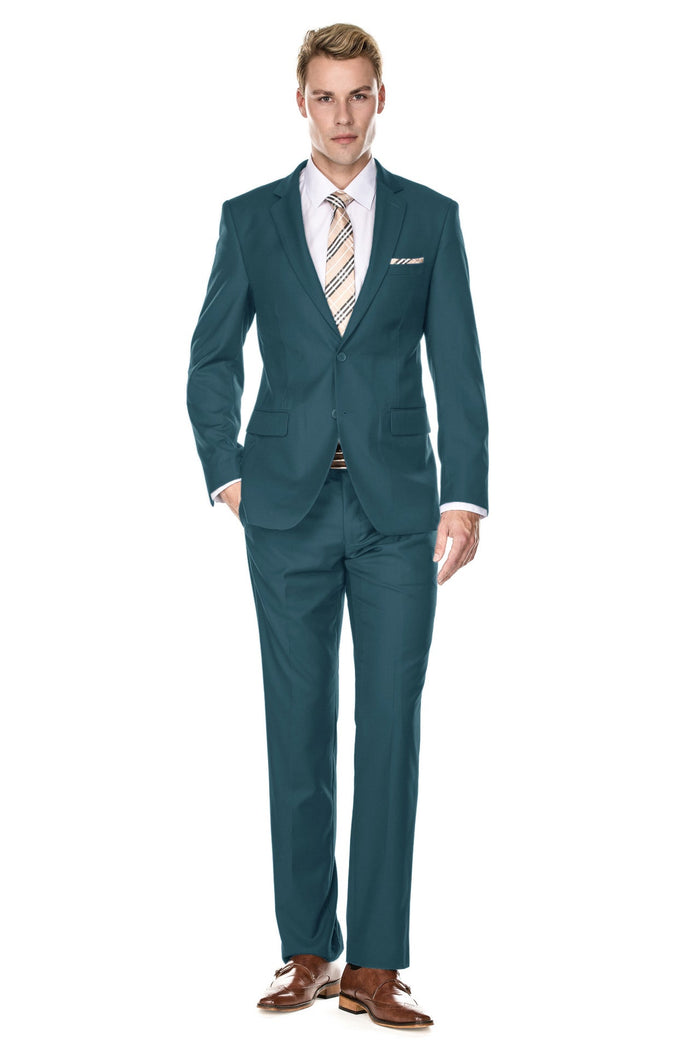 Braveman Men's Slim Fit 2-Piece Suit  Sea Green, Black, White, & Dusty Rose