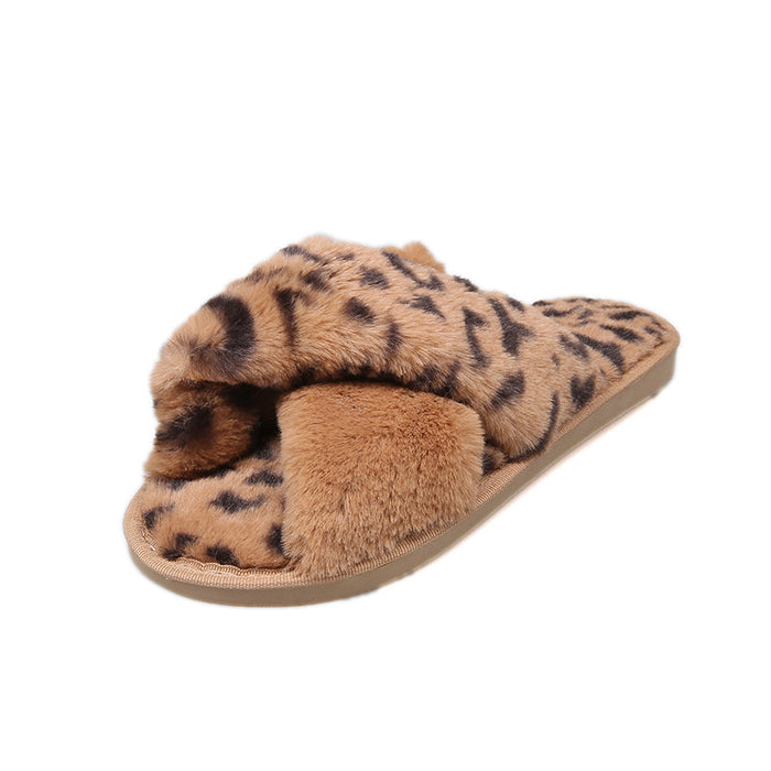 Pillow Slippers for Women, Leopard Print Non-Slip
