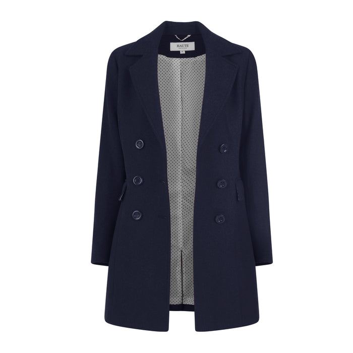 Haute Edition Women's Wool Blend Single Lapel Blazer Peacoat With Pockets