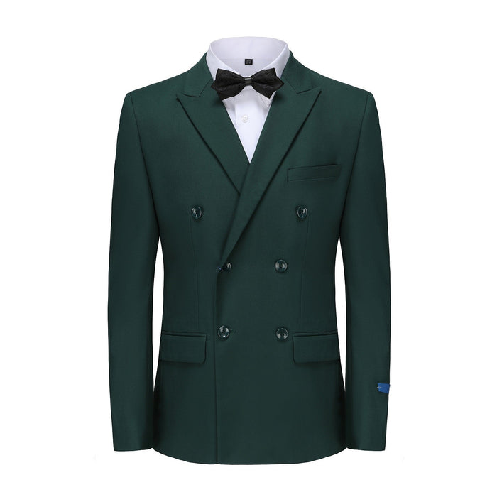 MEN SUITS 2 PIECE Double Breasted Green Premium Slim Fit Suits 