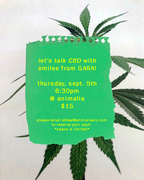 cbd 101 flyer for class on cbd and natural skincare with emilee