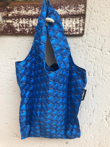 blue feather bag