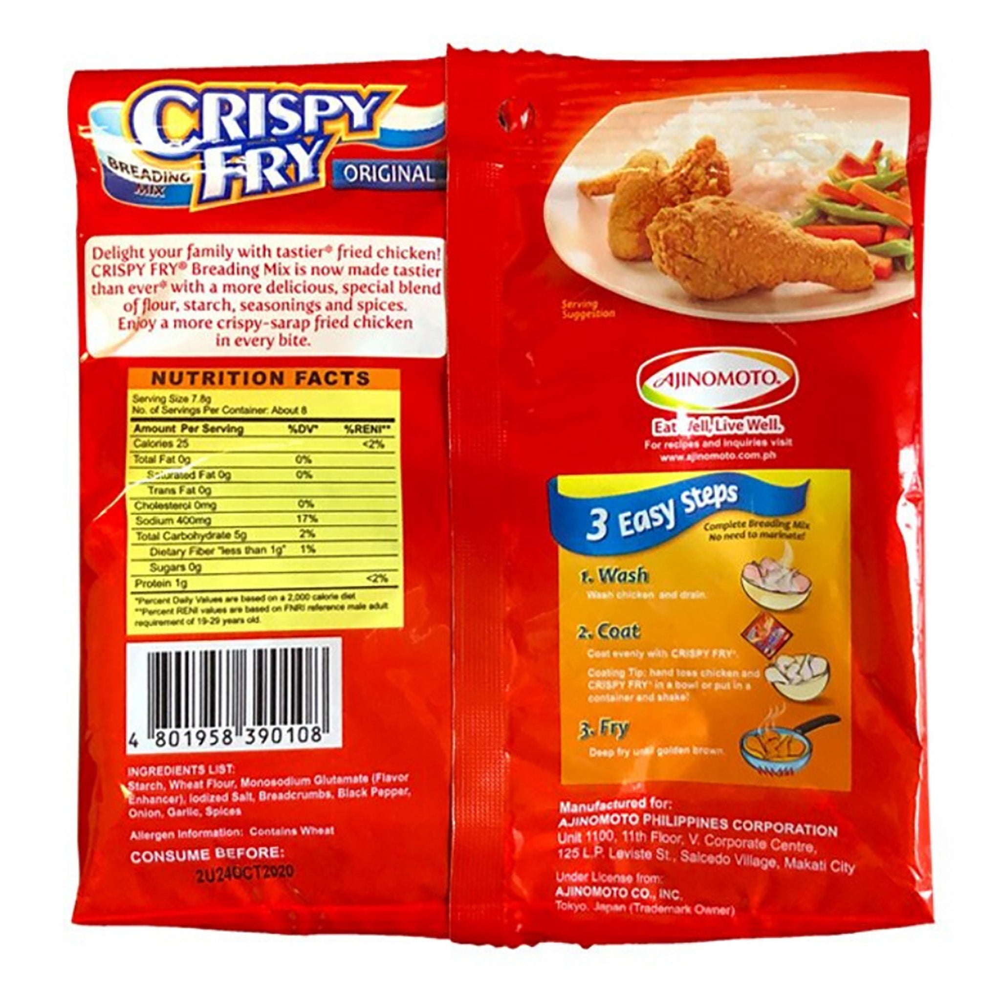 oversvømmelse Monument Vejrudsigt Ajinomoto Crispy Fry Breading Mix Original 2.19oz - Just Asian Food