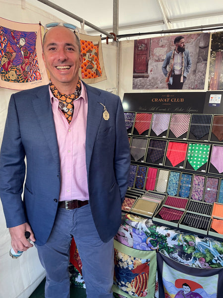 Cravat Club Customer Goodwood Revival Genji Japanese Koi Carp Cravat