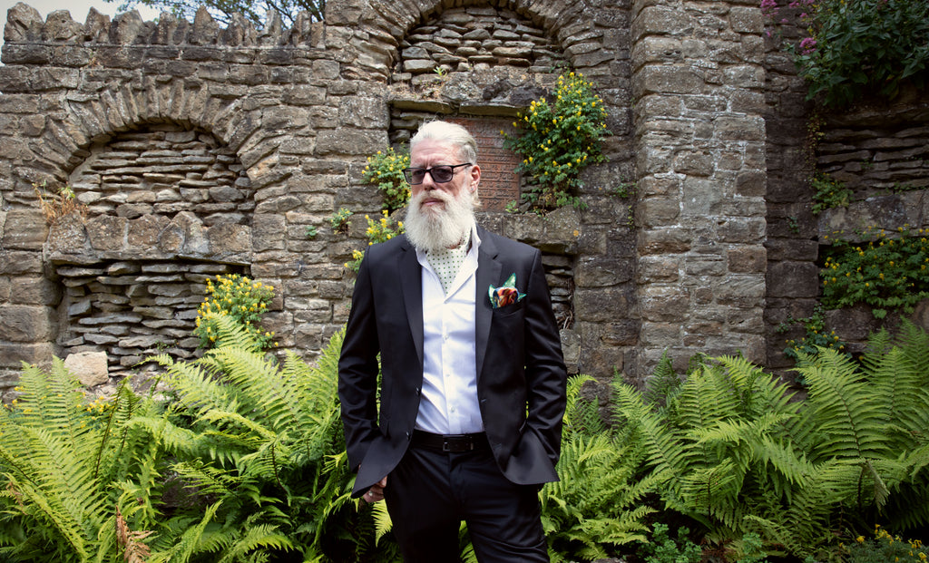 Harper White Green Polka Dot Silk Cravat 