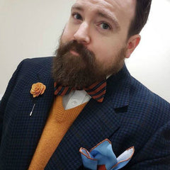 koufuku blue silk pocket square