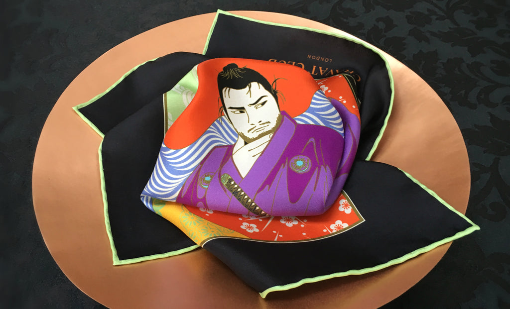 Japanese Samurai Silk Pocket Square