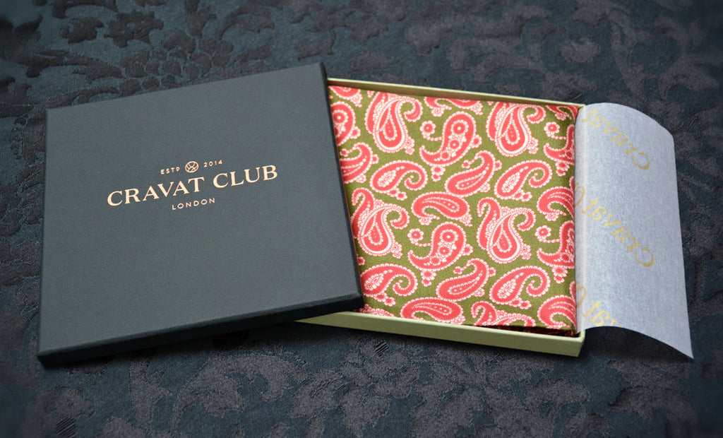 CALDER - Printed Silk Pocket Square - Cravat Club London